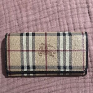 Burberry Tan and Black Plaid Wallet